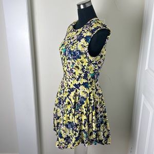 H&M Floral Splash Asymmetric Flare Dress Size 12
